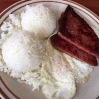Meat Eggs and Rice Breakfast · 