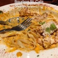 New Orleans Style Fettuccine Alfredo · Our Famous Rich and Creamy Alfredo Sauce with Bourbon St. Spice tossed with Fettuccine