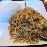 Chow Mein · Stir-fried with onions, cabbage, carrots and soft noodles.