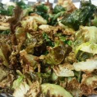 Flash Fried Brussels Sprout Leaves · 