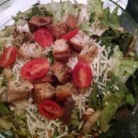 Veggie Chop Salad · Bite-sized veggies, mixed greens topped with tomatoes,  croutons, and Asiago.  Served with b...
