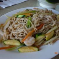 Shrimp Stir-fried with Homemade Noodle · 