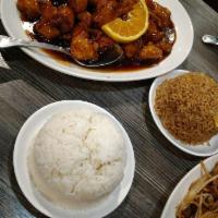 Orange Chicken · Orange peel and hint of spicy. Hot and spicy. 