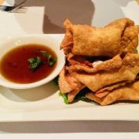 Cream Cheese Crab Rangoon · Cream cheese and crab meat flavor wrapped with wonton skin.