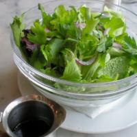 Mixed Greens Salad · lemon vinaigrette , parsley and red onion.