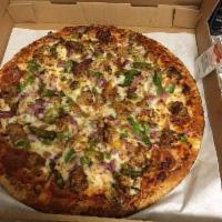 Supreme Pizza · Pepperoni, sausage, mushroom, onion and bell pepper.