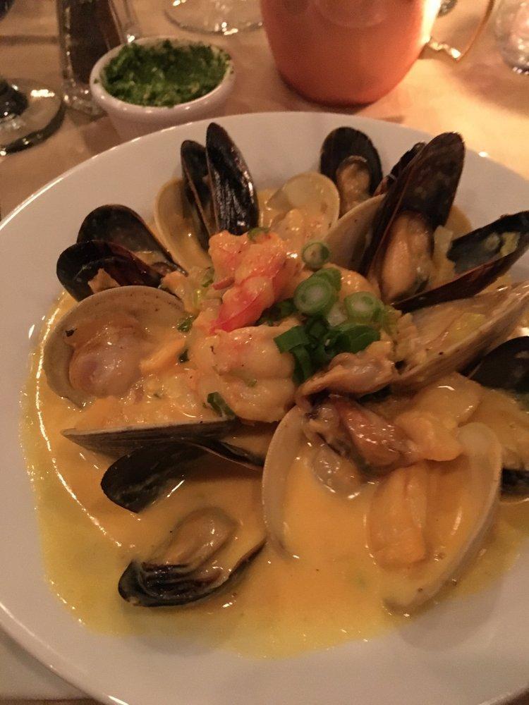 Montauk Fish Soup · Clams, shrimp, halibut, mussels.