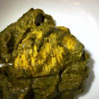 Chicken Saag · Chicken cooked with fresh spinach. Served with basmati rice. 