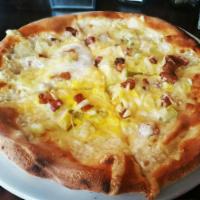Bacon and Leek Pizza · 
