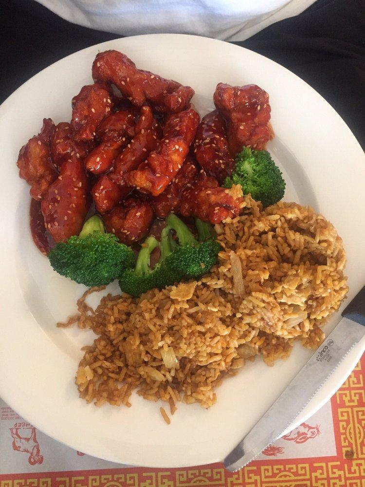 Sesame Chicken · Breaded, fried with honey sesame seed sauce served with broccoli.