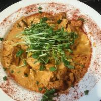 Chicken Tikka Masala · grilled marinated all-natural chicken breast, coconut masala sauce, turmeric brown rice and ...