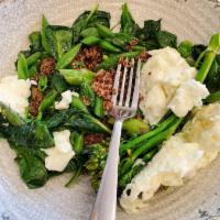 Breakfast Power Bowl · Scrambled Eben Haezer egg whites, quinoa, spinach seasonal vegetables, and side of roasted t...