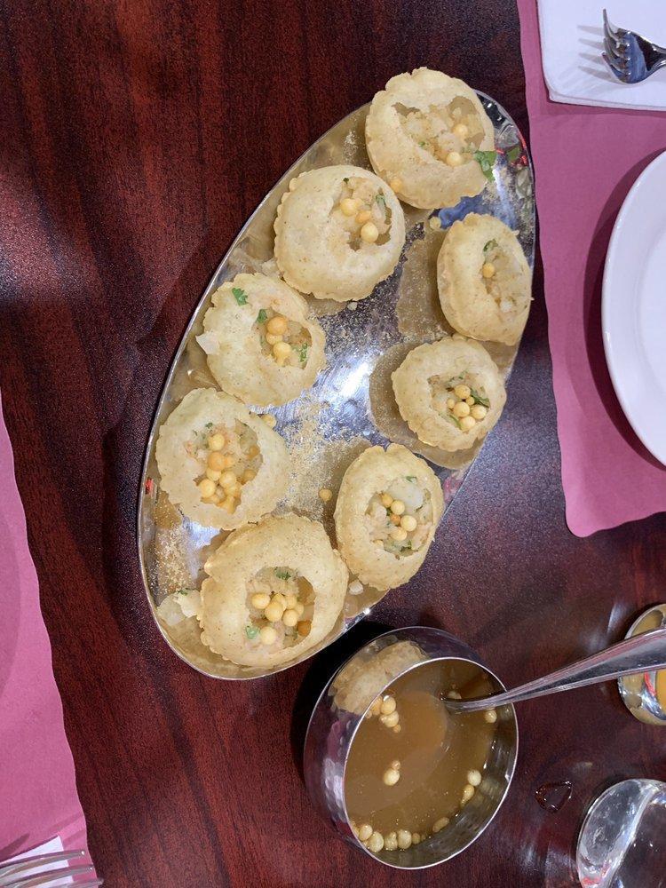 Delhi Waale Gol Gappe · Potato chickpea filling, Dhaba special tamarind water, popularly known as Pani puri.