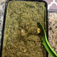 Saag Paneer · Homemade cheese cooked with spinach and exotic spices. 