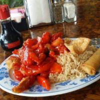 Sweet and Sour Chicken · Served with fried rice or steamed rice.