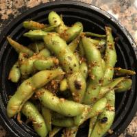 Spicy Edamame Plate · Sauteed and tossed in special house seasoning. Spicy.