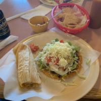 Pastor · sope served with beans, lettuce, tomato, cheese, avocado, sour cream.
gorditas served with b...