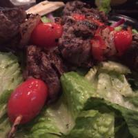 Blu Kabob · Blu Alehouse favorite: Your choice of marinated beef, chicken or vegetable skewers served ov...