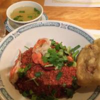 Hu Tieu Hay Mi Ba Nam · (Rice or Egg) Noodle soup w/ prawn, pork, crab claw & a shrimp cracker (Dry or Regular)