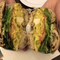 Curry Chicken Salad Sandwich · Best seller, a litter spicy. Chicken breast with a medley of spices 