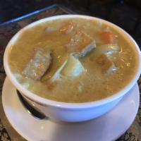Yellow Curry · Choice of meat, yellow curry, coconut milk, potatoes, carrot and onions.(come with rice)