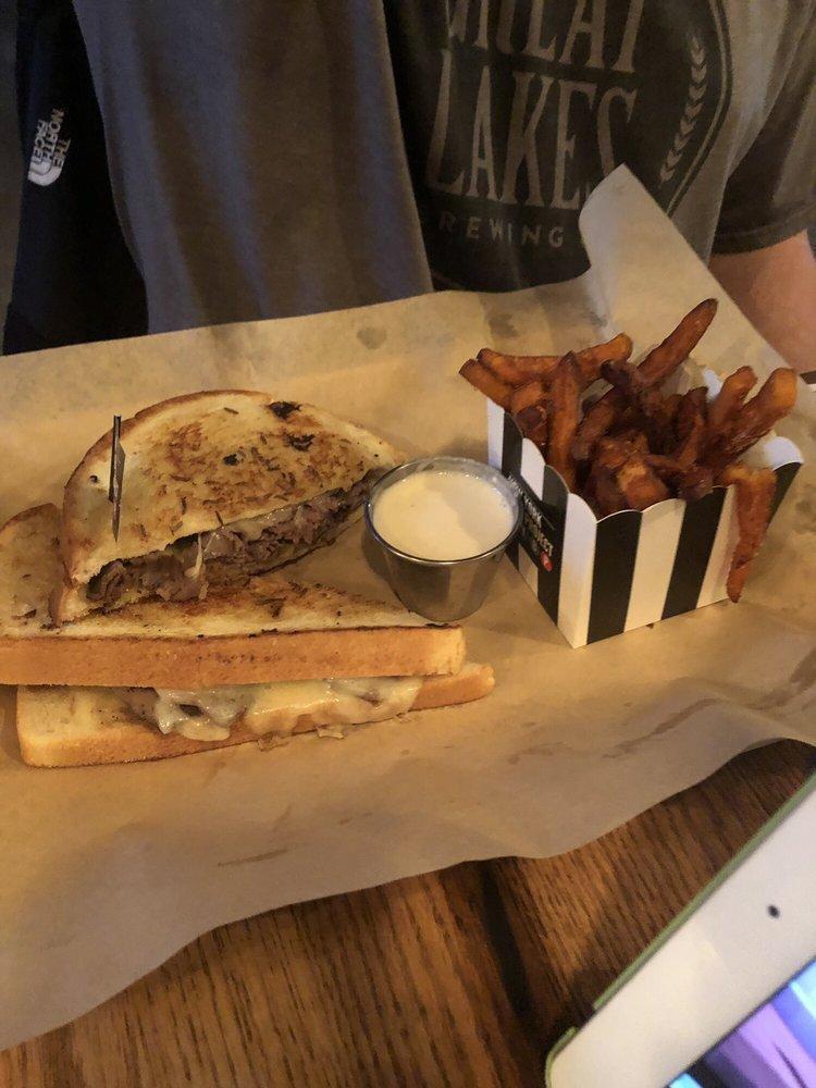 Beef on Weck Panini · Shaved roast beef, swiss cheese and caraway horseradish aioli on grilled kimmelweck sourdough. Served with our famous fresh cut fries.