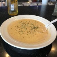 Lobster Bisque · Thick and creamy soup. 