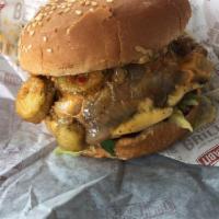 Garlic Portobello Char Burger · 