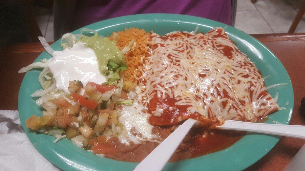 Enchilada · Corn tortilla filled with cheese or choice of meat covered with our enchilada sauce and Jack cheese.