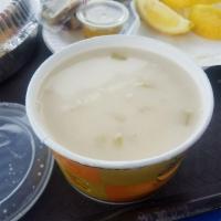 New England Clam Chowder · A thick creamy soup.