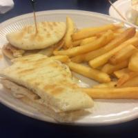The Montclair Panini · Grilled chicken, roasted peppers and fresh mozzarella.