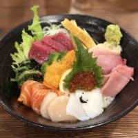 Miyabi Kaisen · Fresh sea urchin, bluefin tuna, fatty bluefin tuna, scallops, salmon, yellowtail, squid and ...