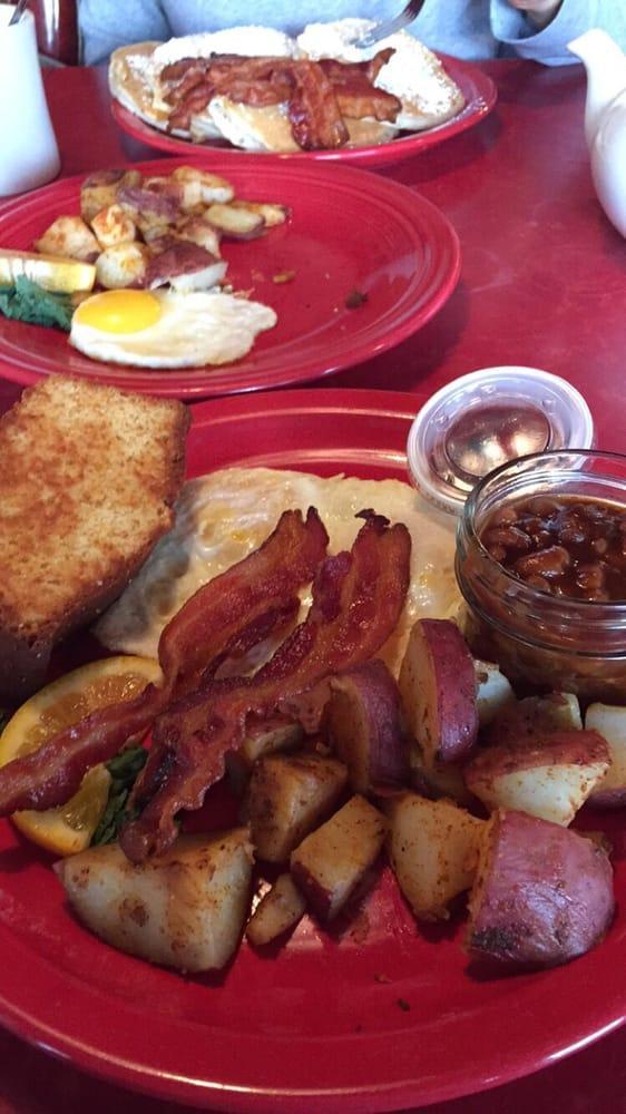New England Breakfast · 2 eggs any style with grilled cornbread, homemade baked beans, home fries.

