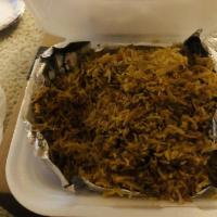 Goat Biryani · Aged basmati rice, cooked over goat meat, marinated in yogurt and traditional spices. Then r...
