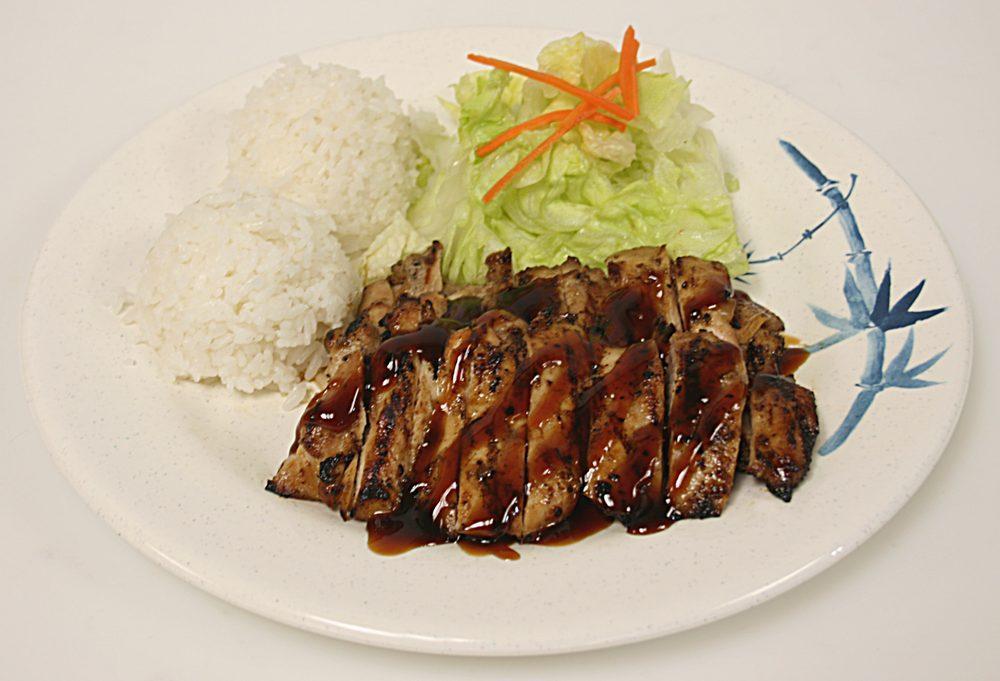 Chicken Teriyaki · Our most popular dish! Hand-trimmed, fresh, all-natural marinated chicken thigh grilled and served with our house-made teriyaki sauce. Served with steamed jasmine rice and veggies.
