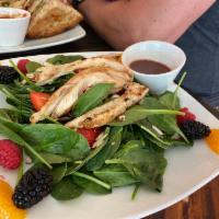 Grilled Chicken Salad · Grilled chicken over spring mix	or spinach.