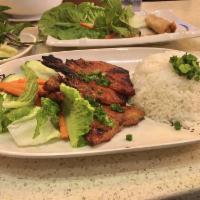 Grilled Pork Chop with Steamed Rice · 