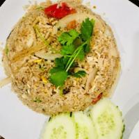 Thai Fried Rice · Jasmine rice stir-fried with egg, tomatoes, white and green onions and choice of protein. Se...