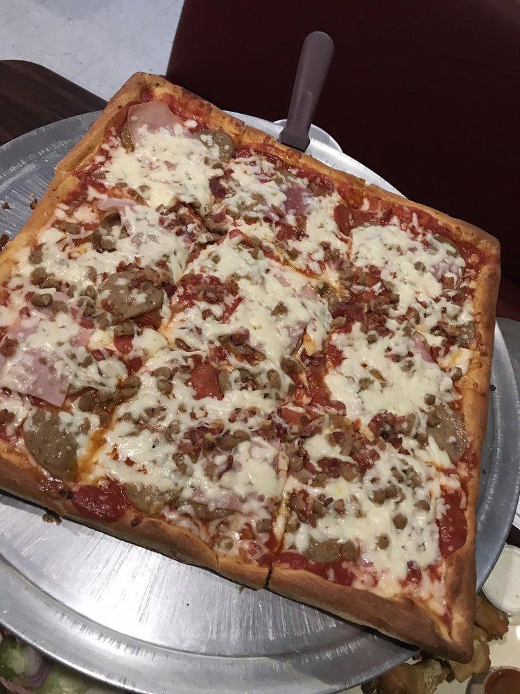 Meat Lover's Sicilian Deep Dish Pizza · Pepperoni, sausage, ham, ground beef, crumbled bacon and extra cheese.
