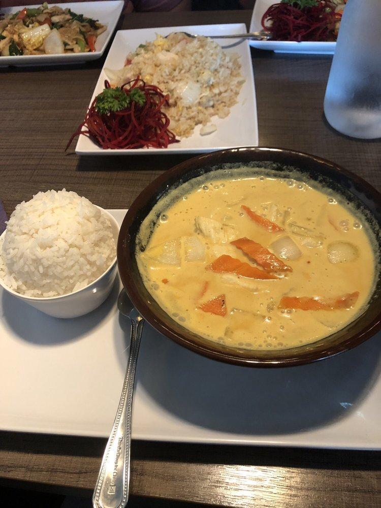 Yellow Curry · Mild yellow curry and choice of protein cooked with coconut milk, potatoes, carrot, and onions.
