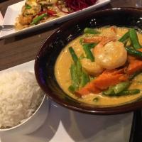 Panang Curry · Panang curry paste and choice of protein cooked with coconut milk, green beans, bell peppers...