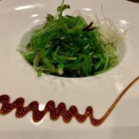 Seaweed Salad · Salad with a salty seasoned microalgae base. 