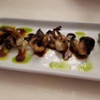 Grilled Octopus · Baby octopus marinated in cilantro soy sauce.
