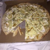 White Pizza · Ricotta cheese, mozzarella cheese and garlic.