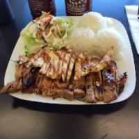 Chicken Breast Teriyaki · Served with rice and salad.