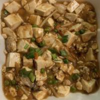 Chinese Style Mapo Tofu · With spicy sauce.