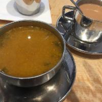 Rasam · A spicy lentil soup. A South Indian speciality.