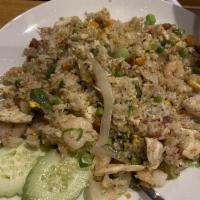 Vietnamese Fried Rice · Jasmine rice with a combination of shrimps, chicken, Chinese pork sausages, egg, and mixed v...