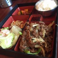 Bulgogi · Thin Sliced beef, seasoned in special sweet soy sauce.
Comes with White Rice.
