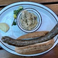 Bratwurst · Fresh pork sausage, coarsely ground meat using only the best cuts of lean pork shoulder, int...